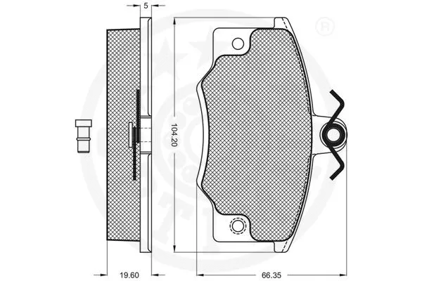 9306 OPTIMAL Комплект тормозных колодок, дисковый тормоз (фото 3)