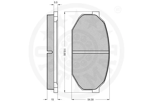 9309 OPTIMAL Комплект тормозных колодок, дисковый тормоз (фото 3)