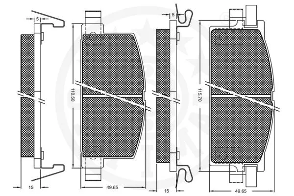 9317 OPTIMAL Комплект тормозных колодок, дисковый тормоз (фото 3)