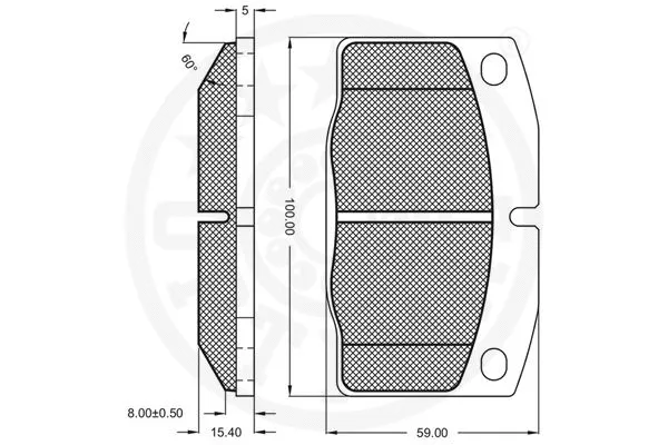 9360 OPTIMAL Комплект тормозных колодок, дисковый тормоз (фото 3)
