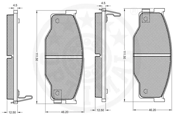 9403 OPTIMAL Комплект тормозных колодок, дисковый тормоз (фото 2)