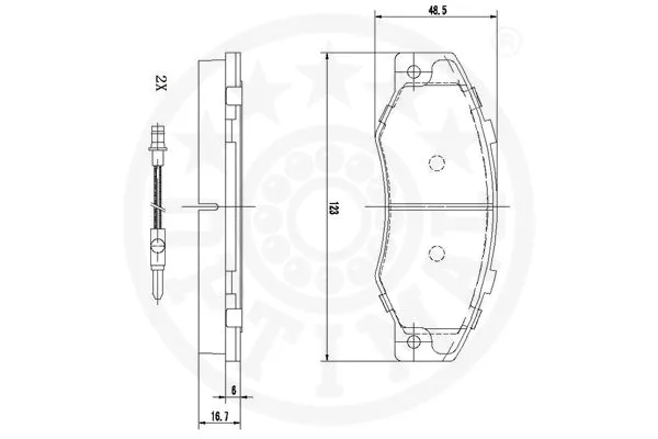 9446 OPTIMAL Комплект тормозных колодок, дисковый тормоз (фото 3)