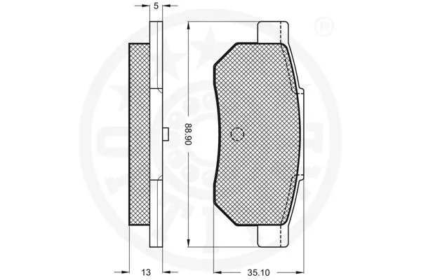 9462 OPTIMAL Комплект тормозных колодок, дисковый тормоз (фото 3)