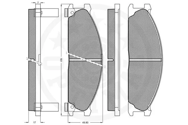 9469 OPTIMAL Комплект тормозных колодок, дисковый тормоз (фото 3)