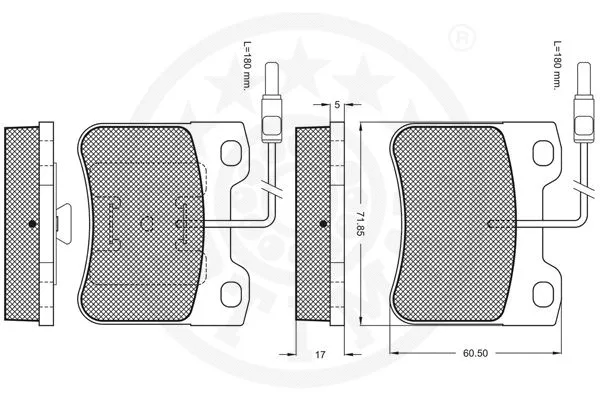 9490 OPTIMAL Комплект тормозных колодок, дисковый тормоз (фото 3)