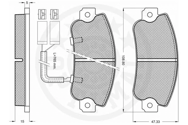9492 OPTIMAL Комплект тормозных колодок, дисковый тормоз (фото 3)