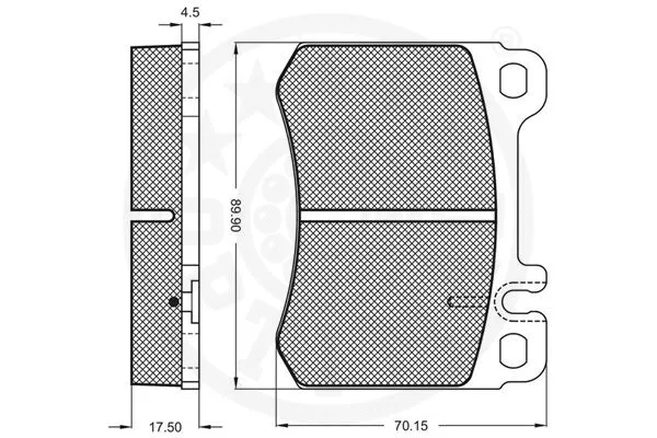 9519 OPTIMAL Комплект тормозных колодок, дисковый тормоз (фото 2)