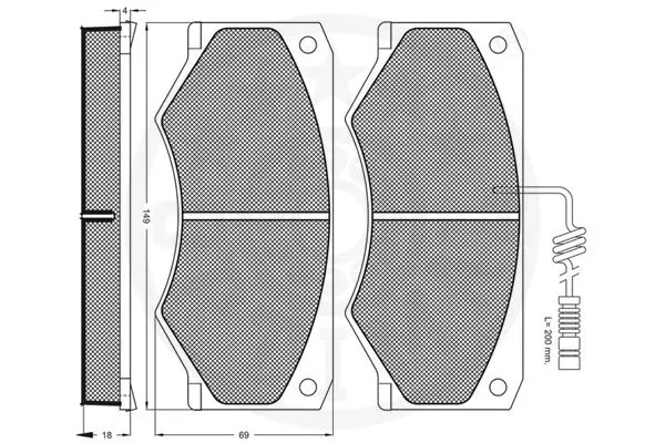 9525 OPTIMAL Комплект тормозных колодок, дисковый тормоз (фото 3)