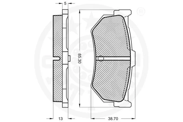 9529 OPTIMAL Комплект тормозных колодок, дисковый тормоз (фото 3)