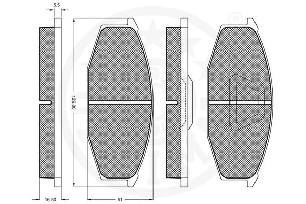 9530 OPTIMAL Комплект тормозных колодок, дисковый тормоз (фото 3)
