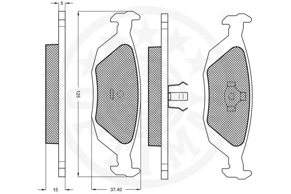 9541 OPTIMAL Комплект тормозных колодок, дисковый тормоз (фото 3)