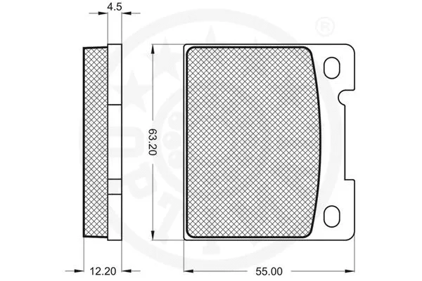 9577 OPTIMAL Комплект тормозных колодок, дисковый тормоз (фото 2)