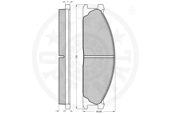 9578 OPTIMAL Комплект тормозных колодок, дисковый тормоз (фото 2)