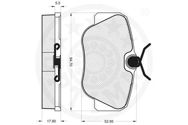 9585 OPTIMAL Комплект тормозных колодок, дисковый тормоз (фото 3)