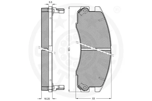 9633 OPTIMAL Комплект тормозных колодок, дисковый тормоз (фото 3)