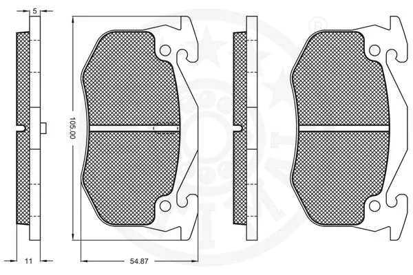 9639 OPTIMAL Комплект тормозных колодок, дисковый тормоз (фото 3)