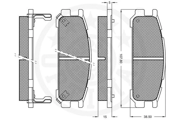 9687 OPTIMAL Комплект тормозных колодок, дисковый тормоз (фото 2)
