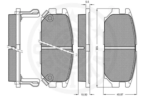 9713 OPTIMAL Комплект тормозных колодок, дисковый тормоз (фото 3)