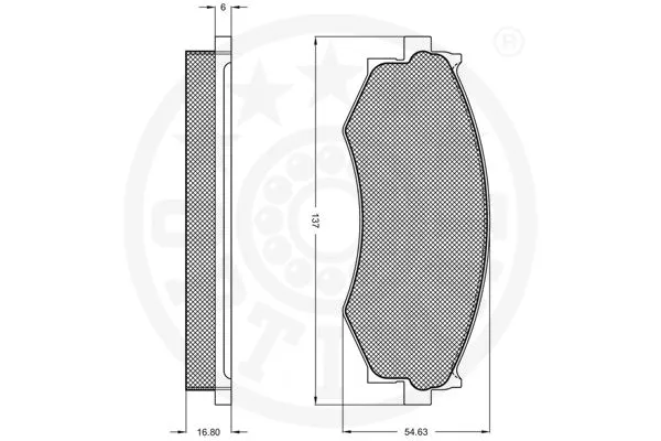 9723 OPTIMAL Комплект тормозных колодок, дисковый тормоз (фото 2)