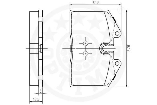 9730 OPTIMAL Комплект тормозных колодок, дисковый тормоз (фото 3)