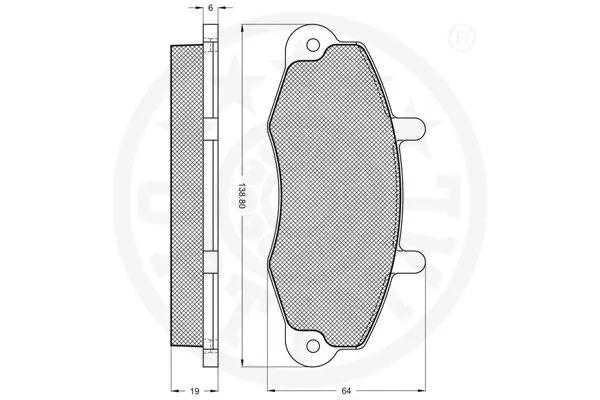 9769 OPTIMAL Комплект тормозных колодок, дисковый тормоз (фото 3)