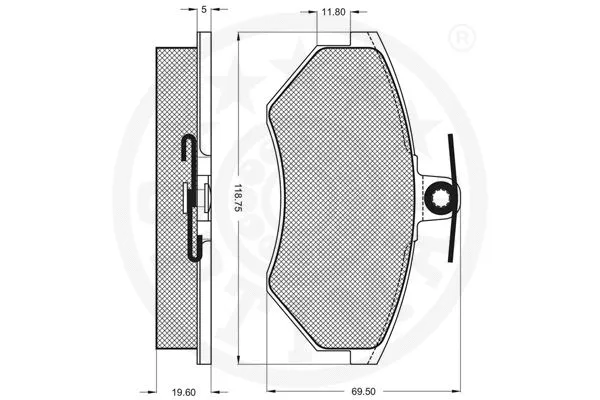 9772 OPTIMAL Комплект тормозных колодок, дисковый тормоз (фото 3)