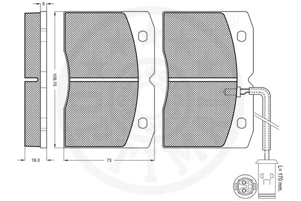 9800 OPTIMAL Комплект тормозных колодок, дисковый тормоз (фото 3)