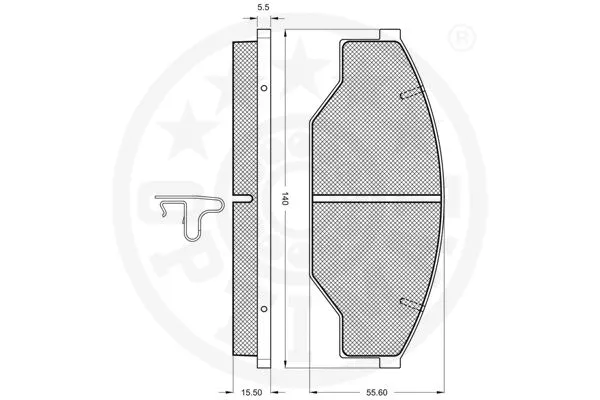 9808 OPTIMAL Комплект тормозных колодок, дисковый тормоз (фото 2)