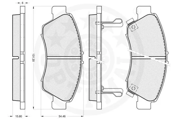 9816 OPTIMAL Комплект тормозных колодок, дисковый тормоз (фото 3)