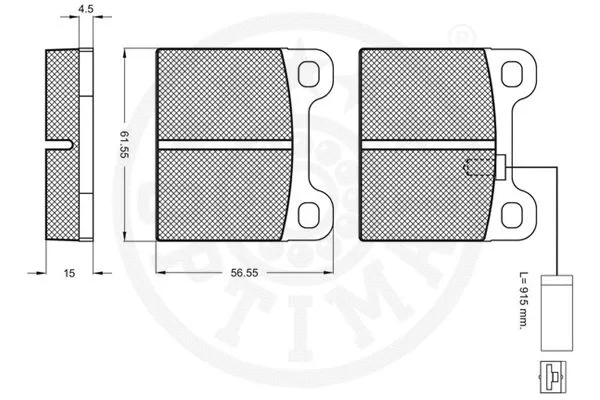 9845 OPTIMAL Комплект тормозных колодок, дисковый тормоз (фото 2)