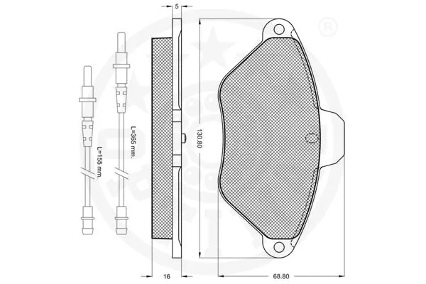 9857 OPTIMAL Комплект тормозных колодок, дисковый тормоз (фото 3)