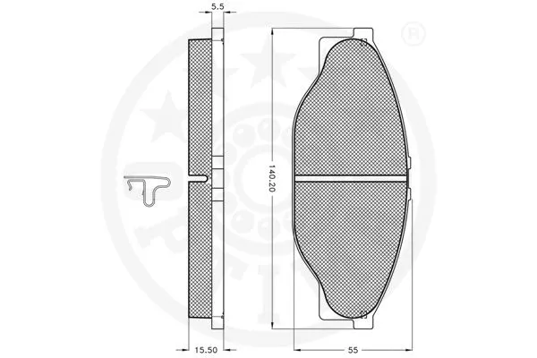 9874 OPTIMAL Комплект тормозных колодок, дисковый тормоз (фото 3)