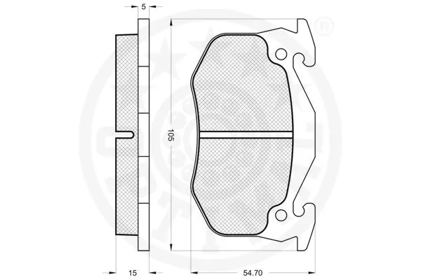 9896 OPTIMAL Комплект тормозных колодок, дисковый тормоз (фото 3)