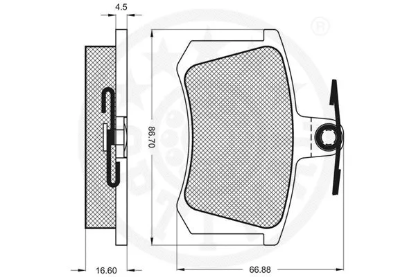 9907 OPTIMAL Комплект тормозных колодок, дисковый тормоз (фото 3)