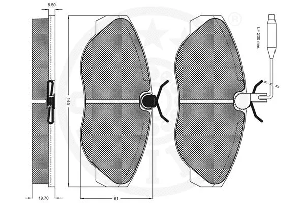 9943 OPTIMAL Комплект тормозных колодок, дисковый тормоз (фото 3)