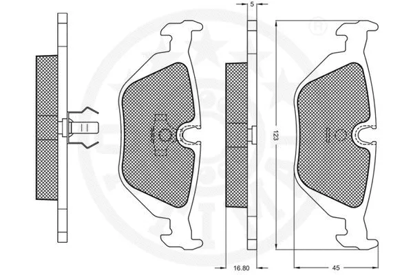 9945 OPTIMAL Комплект тормозных колодок, дисковый тормоз (фото 3)