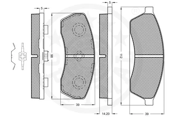 9946 OPTIMAL Комплект тормозных колодок, дисковый тормоз (фото 3)