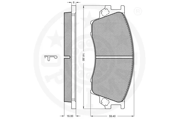 9949 OPTIMAL Комплект тормозных колодок, дисковый тормоз (фото 3)