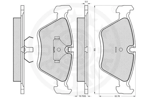 9970 OPTIMAL Комплект тормозных колодок, дисковый тормоз (фото 3)