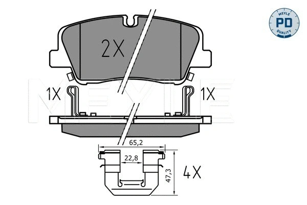 025 224 1817/PD MEYLE Комплект тормозных колодок, дисковый тормоз (фото 1)