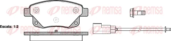 1252.02 REMSA Комплект тормозных колодок, дисковый тормоз (фото 1)