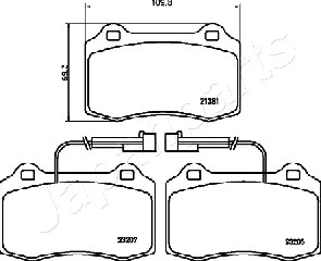 PA-0201AF JAPANPARTS Комплект тормозных колодок, дисковый тормоз (фото 2)