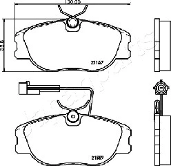 PA-0202AF JAPANPARTS Комплект тормозных колодок, дисковый тормоз (фото 2)