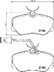 PA-0206AF JAPANPARTS Комплект тормозных колодок, дисковый тормоз (фото 2)