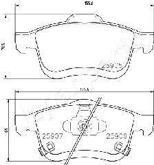 PA-0215AF JAPANPARTS Комплект тормозных колодок, дисковый тормоз (фото 2)