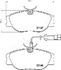 PA-0242AF JAPANPARTS Комплект тормозных колодок, дисковый тормоз (фото 2)