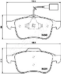 PA-0247AF JAPANPARTS Комплект тормозных колодок, дисковый тормоз (фото 2)