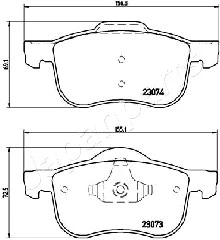 PA-0332AF JAPANPARTS Комплект тормозных колодок, дисковый тормоз (фото 2)