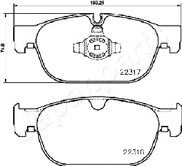 PA-0333AF JAPANPARTS Комплект тормозных колодок, дисковый тормоз (фото 2)