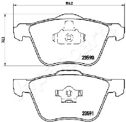 PA-0336AF JAPANPARTS Комплект тормозных колодок, дисковый тормоз (фото 2)